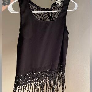 Black laced crop top